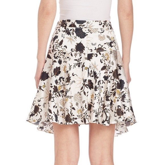 ALC Silk Blend Floral Skirt In Eggshell - Picture 3 of 11